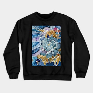 Kimono Floral Water Pattern Crewneck Sweatshirt